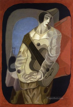  guitarra Pintura al %c3%b3leo - pierrot con guitarra 1925 Juan Gris